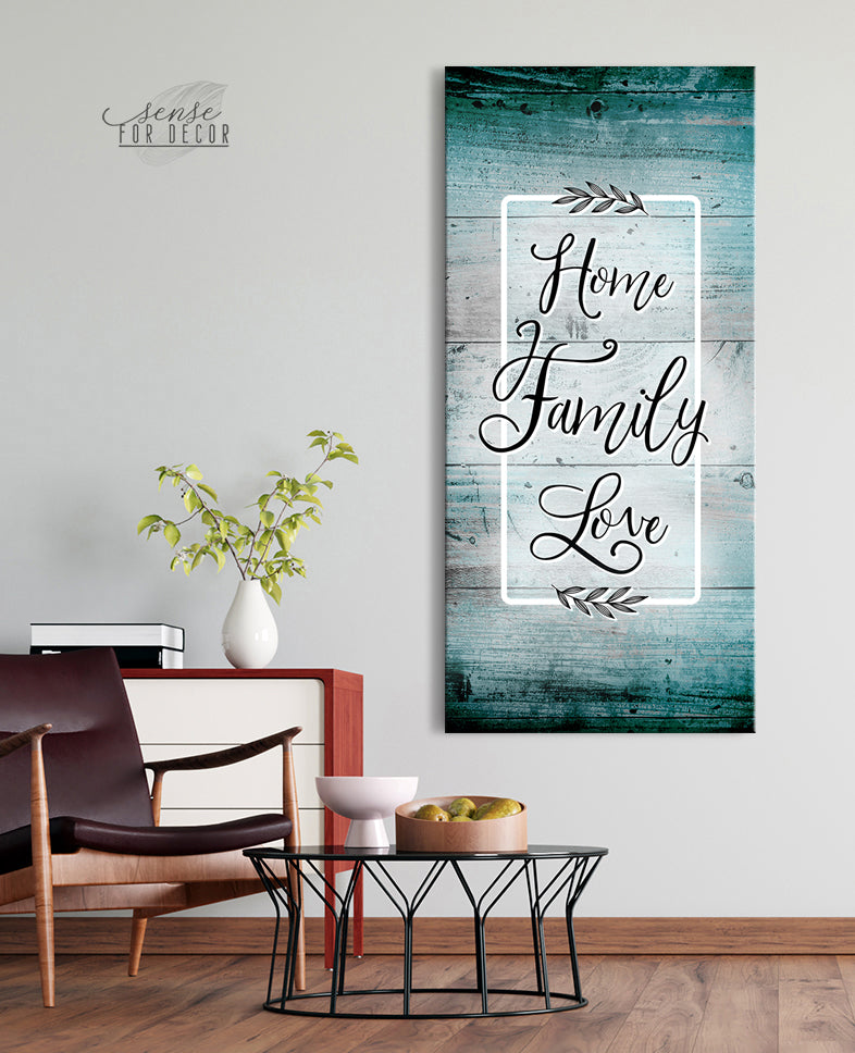 Exclusive Home Wall Art: Home Family Love V3 with Wood Frame, Ready To Hang - Buy 2 Save 20%