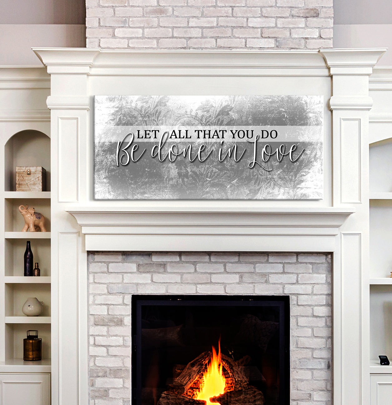 High - Quality Couples Wall Art: Do All in Love V2 with Wood Frame, Ready to Hang