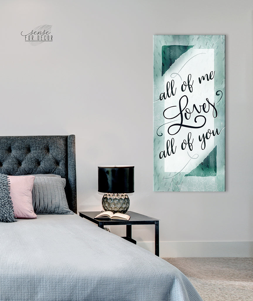 Ready - to - Hang Wood - Framed Couples Wall Art: All of Me Loves All of You V9