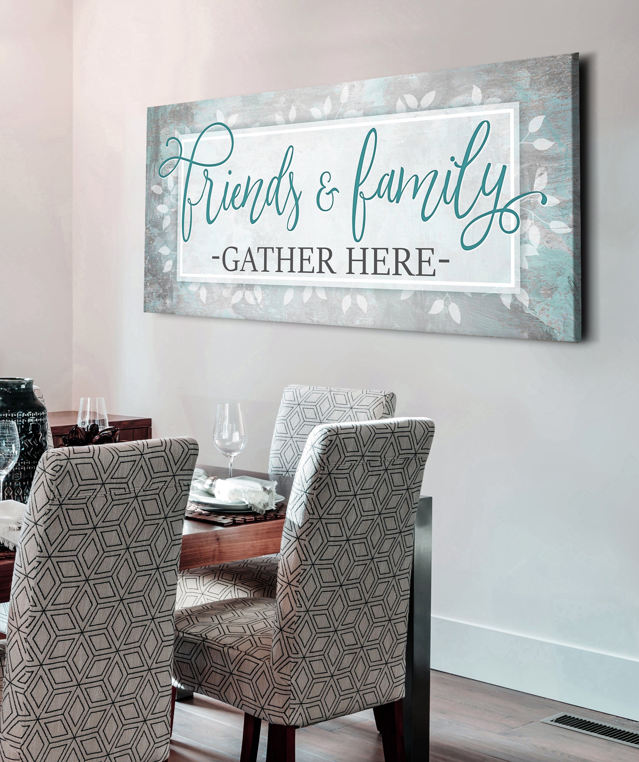 Ready-to-Hang Wood Frame Home Wall Art: Friends and Family Gathering
