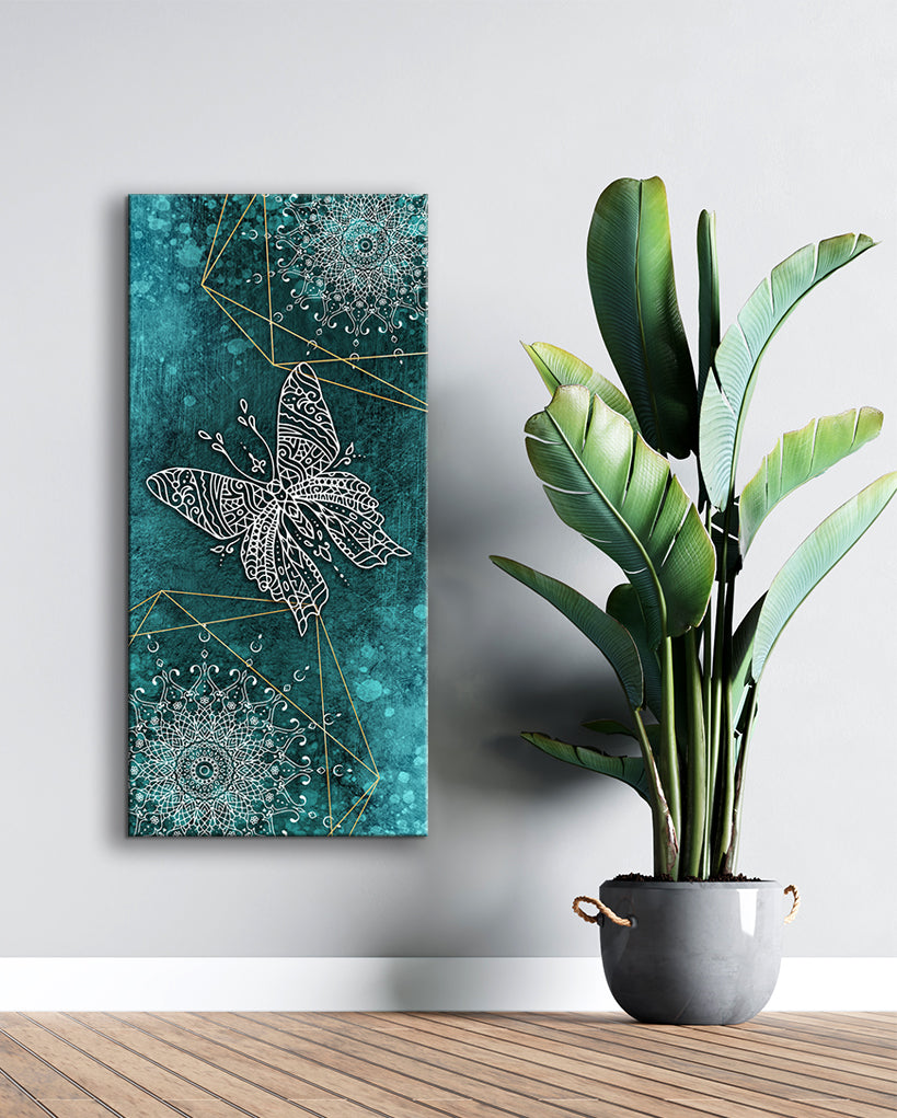 Exclusive Boho Butterfly Mandala V3 Wall Art with Wood Frame - Ready to Hang, Buy 2 Save 20%