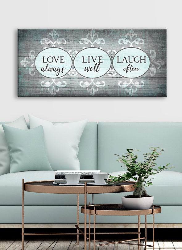 Hot! Ready-to-Hang Love Live Laugh Home Wall Art with Wood Frame