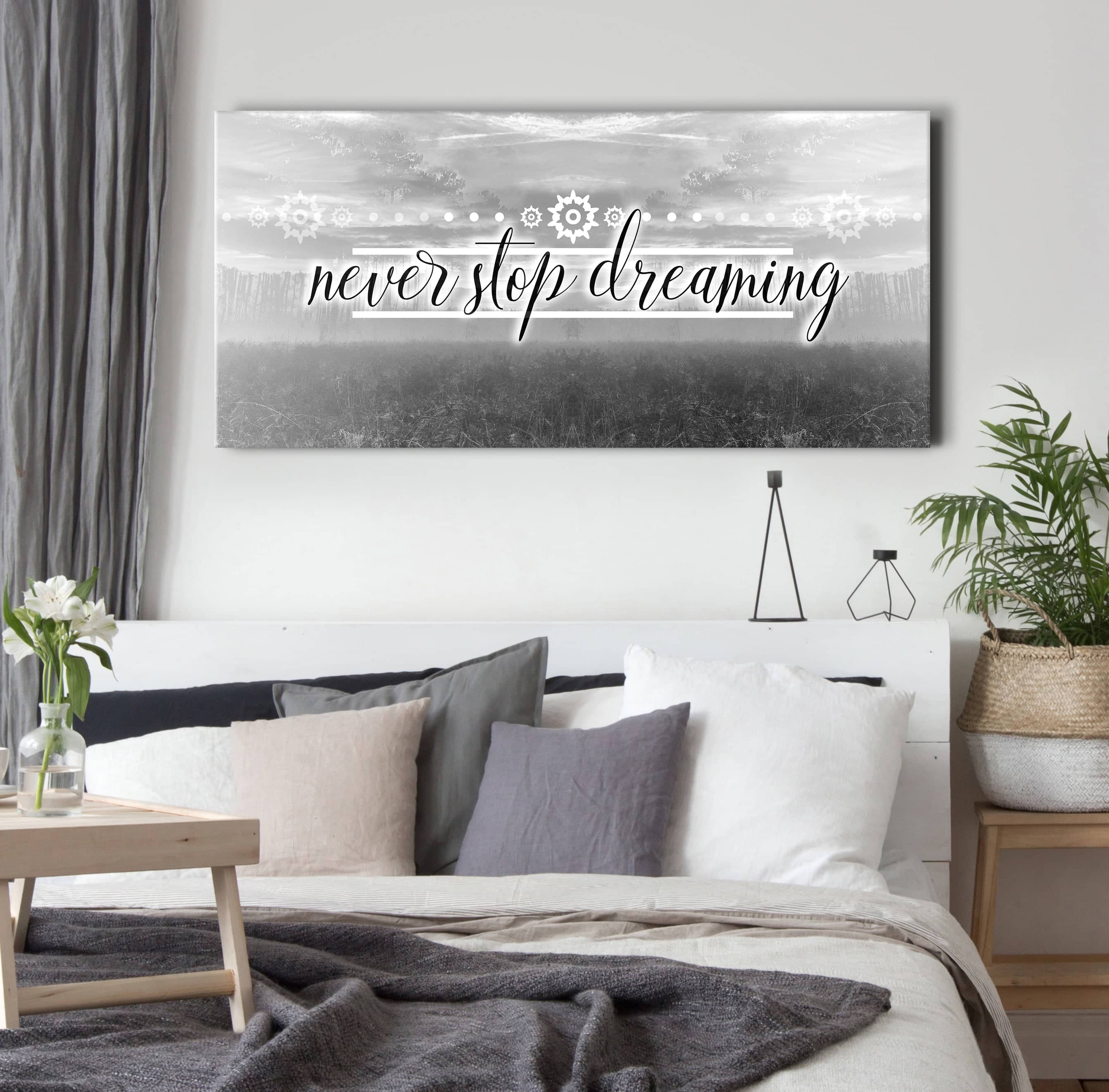 High - Quality Wood - Framed Bedroom Wall Art: Keep Dreaming, Ready to Hang