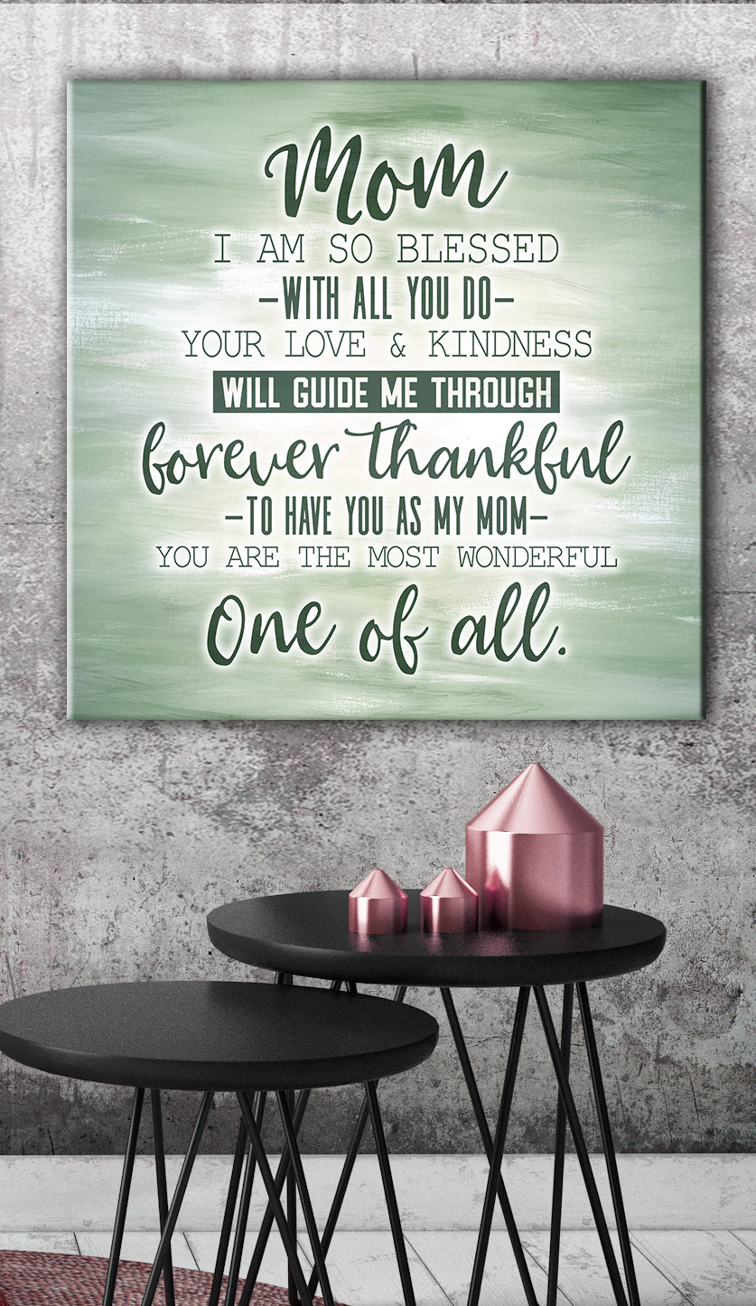 High - Quality Wood - Framed 'Mom I Am So Blessed' Wall Art, Ready To Hang
