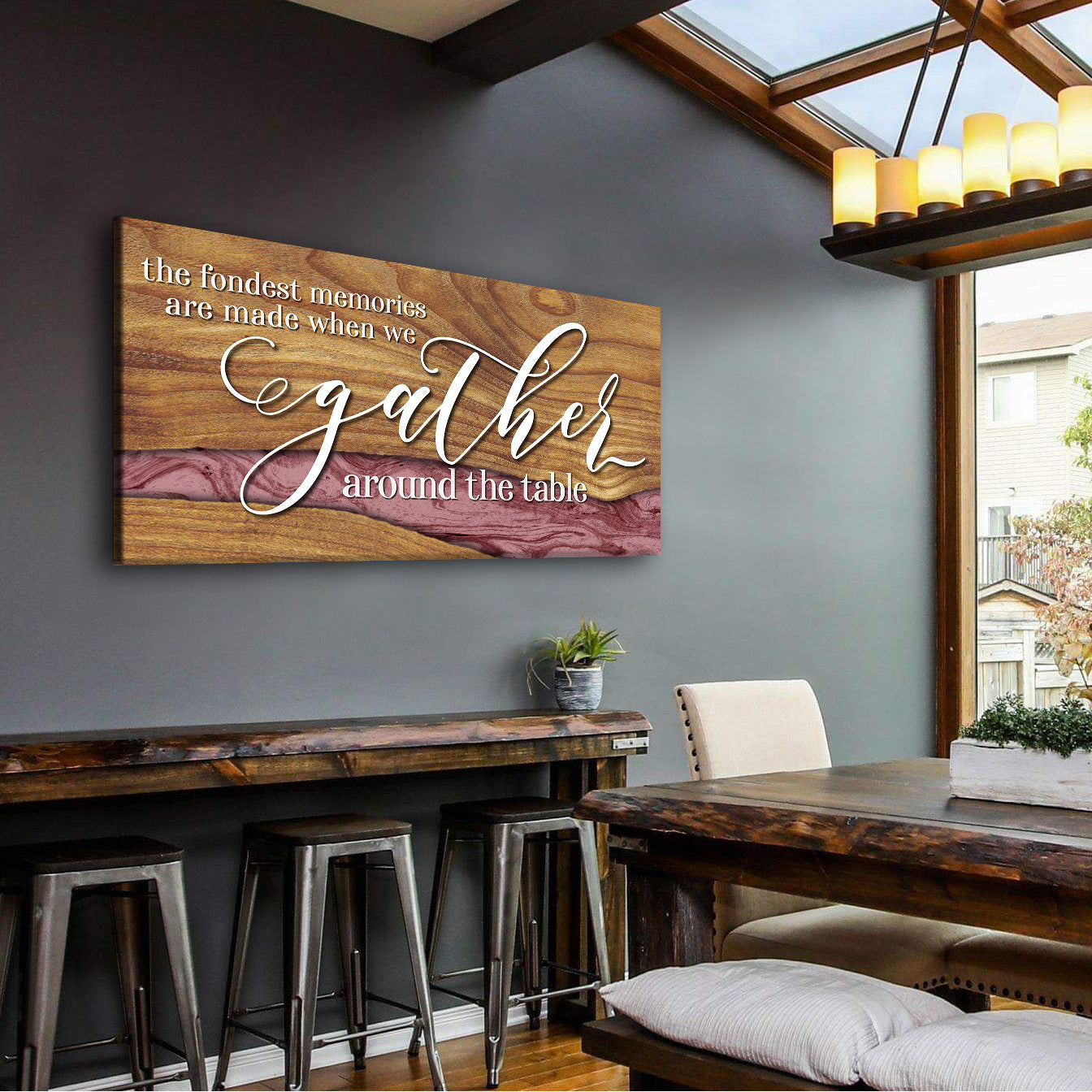 Christian Wall Art - Gather Around the Table, Wood Frame, Ready to Hang! Buy 2, Save 20%
