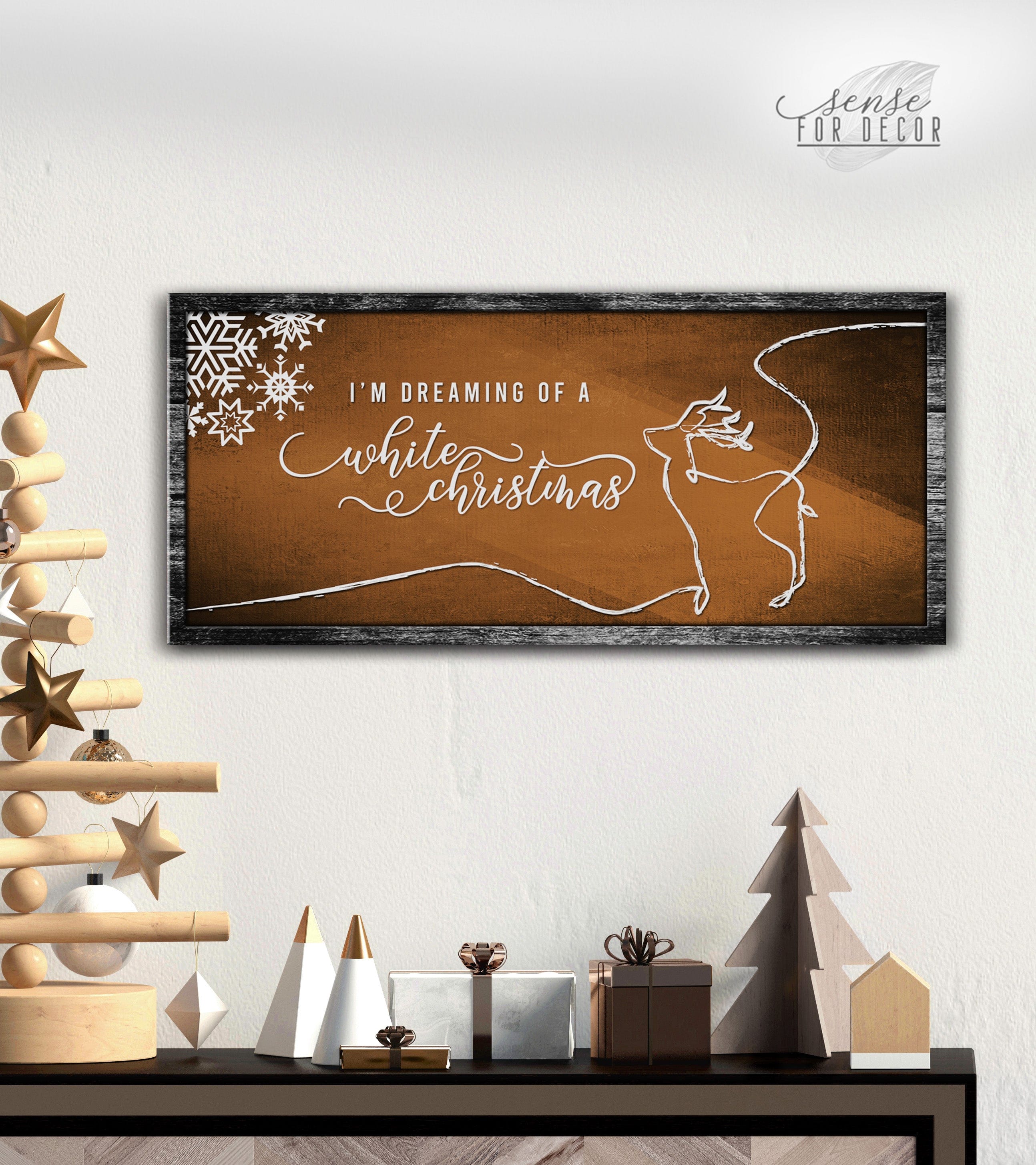 Hot Deal! Holiday Wall Decor - 'I'm Dreaming of a White Christmas' Sign with Wood Frame, Ready to Hang
