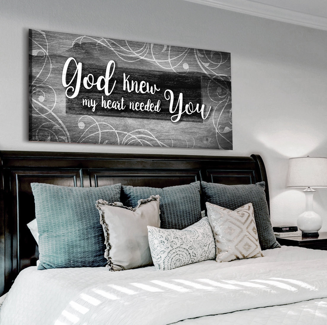 Christian Wall Art: God Knew My Heart Needed You V12 - Wood Frame, Ready To Hang, 20% Off on 2 Items