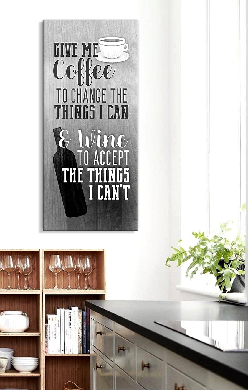 Hot Deal! Ready - To - Hang Wood - Framed 'Give Me Coffee V2' Kitchen Wall Art