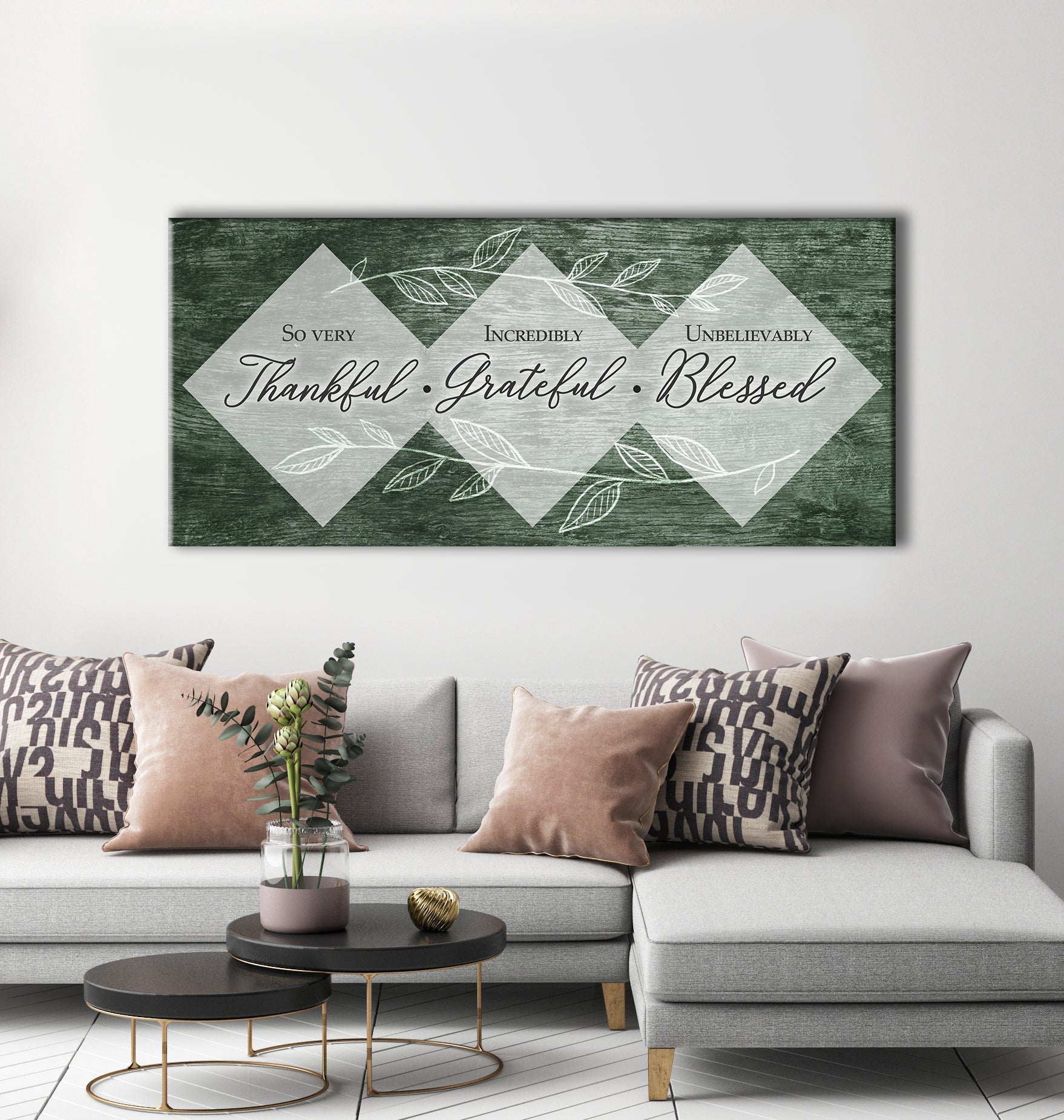 Christian Wall Art: 'So Very Thankful V3' with Wood Frame - Ready to Hang! Buy 2 Save 20%