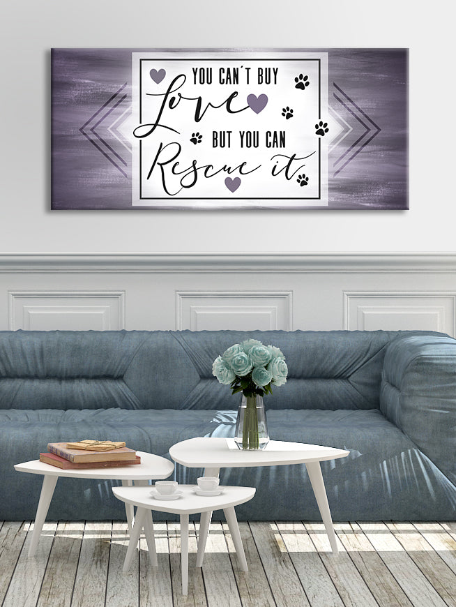 Promo! High - Quality Wood - Framed Pet Wall Art: Rescue Love, Can't Buy It