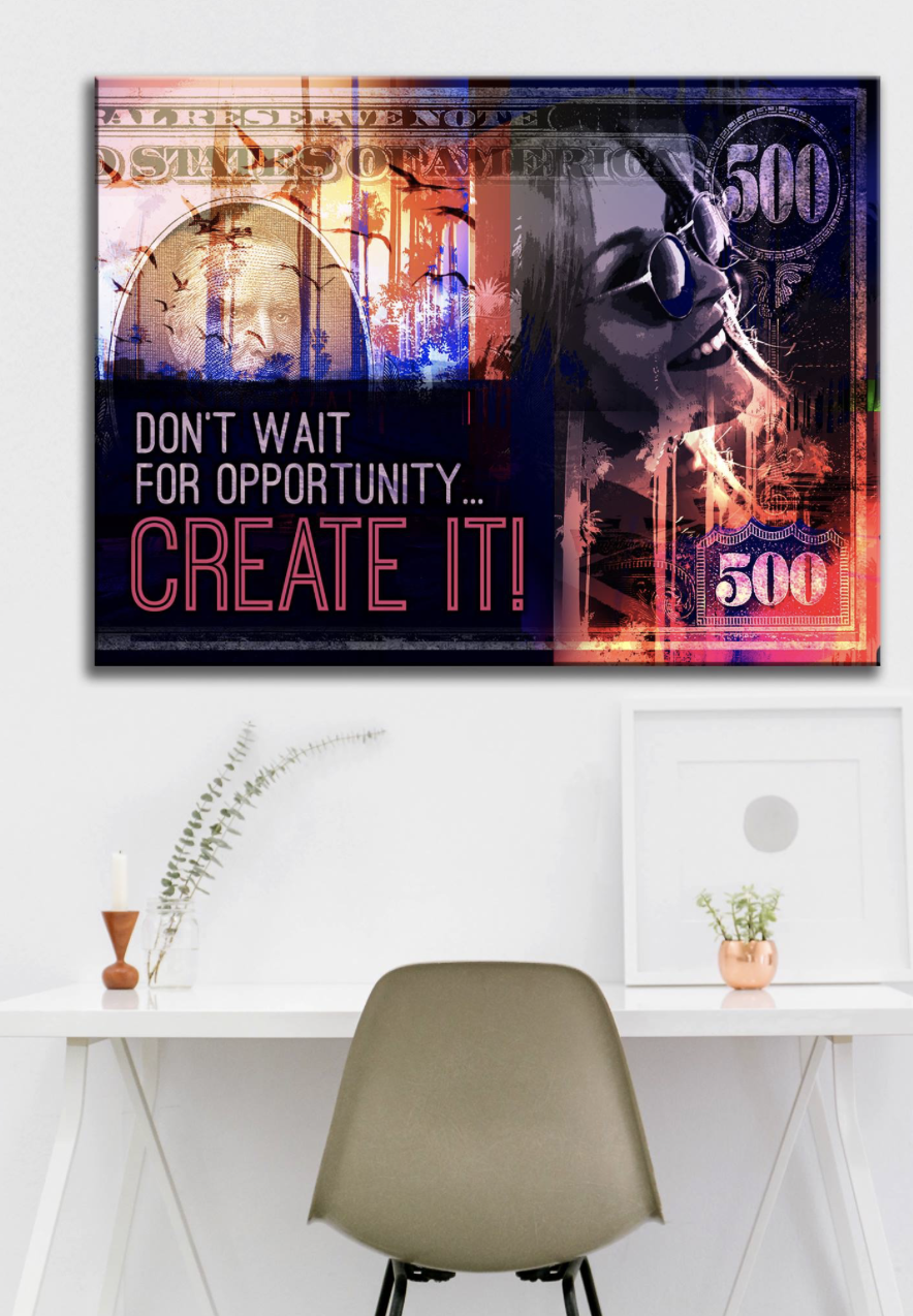 Inspirational Business Wall Art with Woman Quote, Wood Frame, Ready to Hang