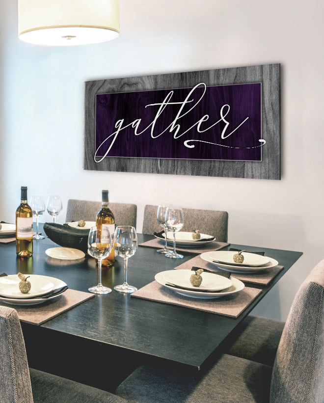 High - Quality Kitchen Wall Art: Gather V2 with Wood Frame for Easy Hanging