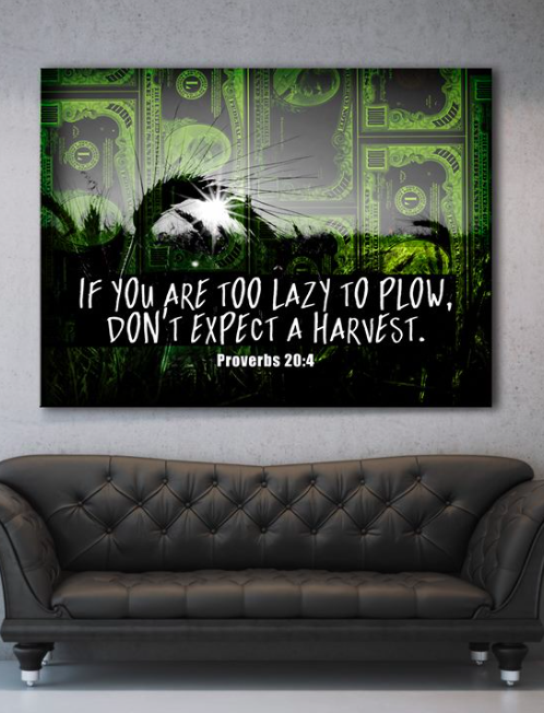 Business Wall Art: Expect A Harvest (Wood Frame Ready To Hang)