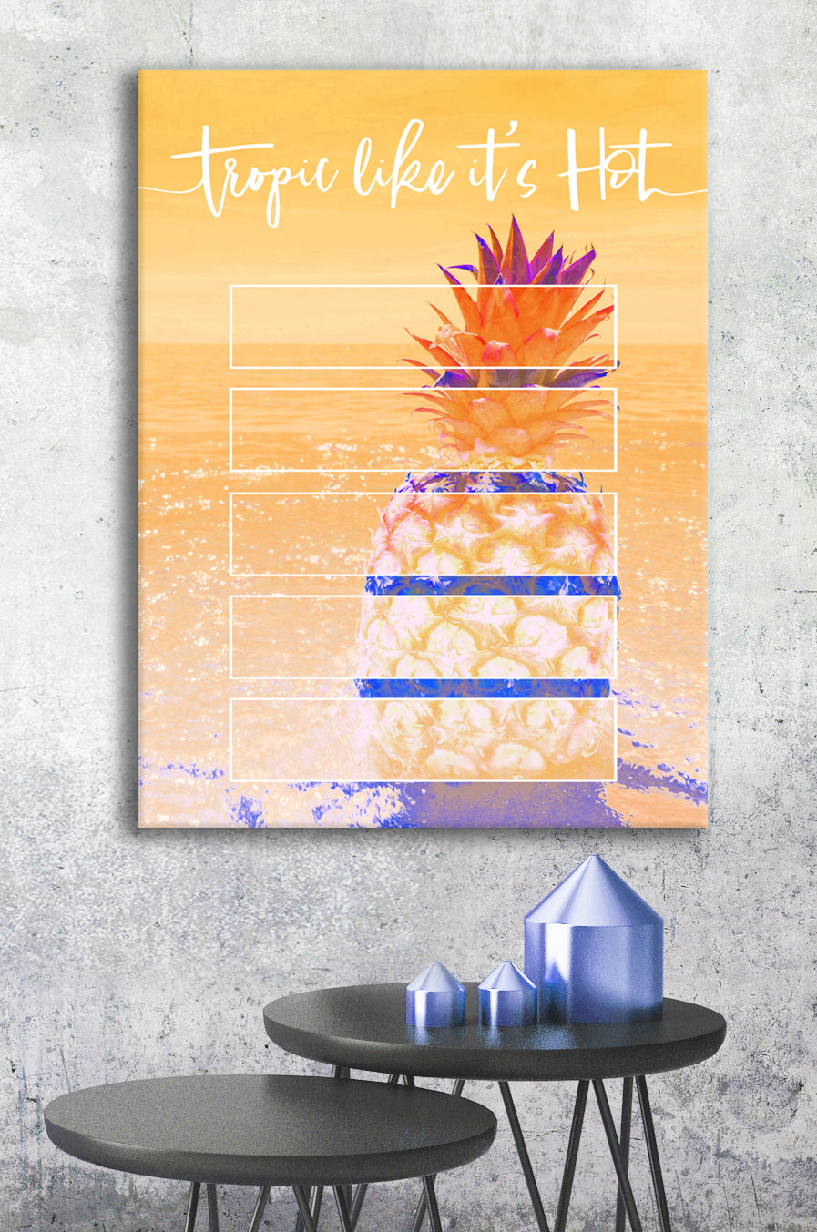 Hot Deal! Ready-to-Hang Tropical Pineapple Wall Art with Wood Frame