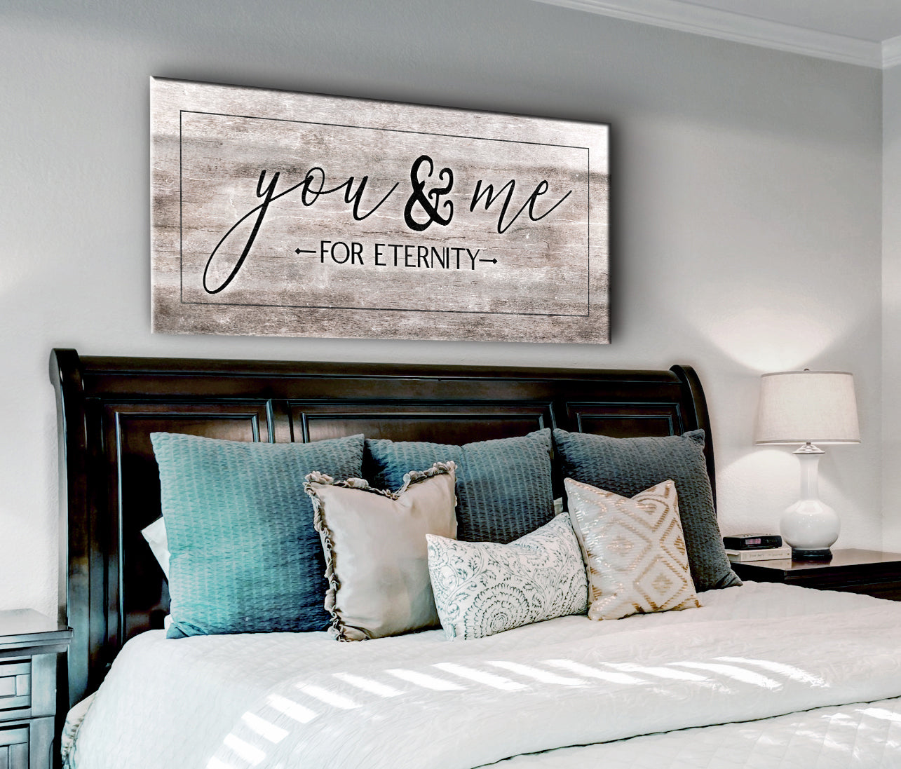 Exclusive Couples Wall Art: 'You & Me For Eternity' with Wood Frame, Ready to Hang - Buy 2 Get 20% Off!