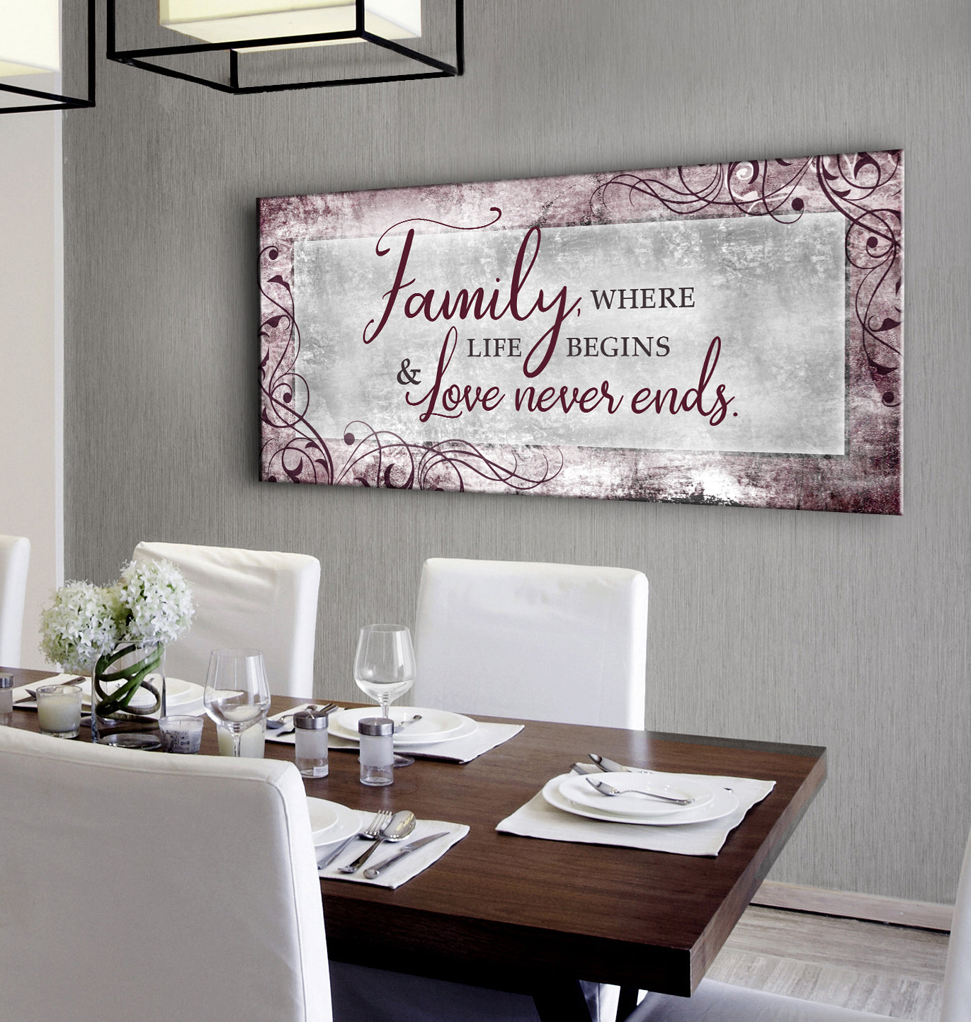 Family Wall Decor: Family Where Life Begins V7 with Wood Frame, Ready to Hang! Buy 2 Save 20%