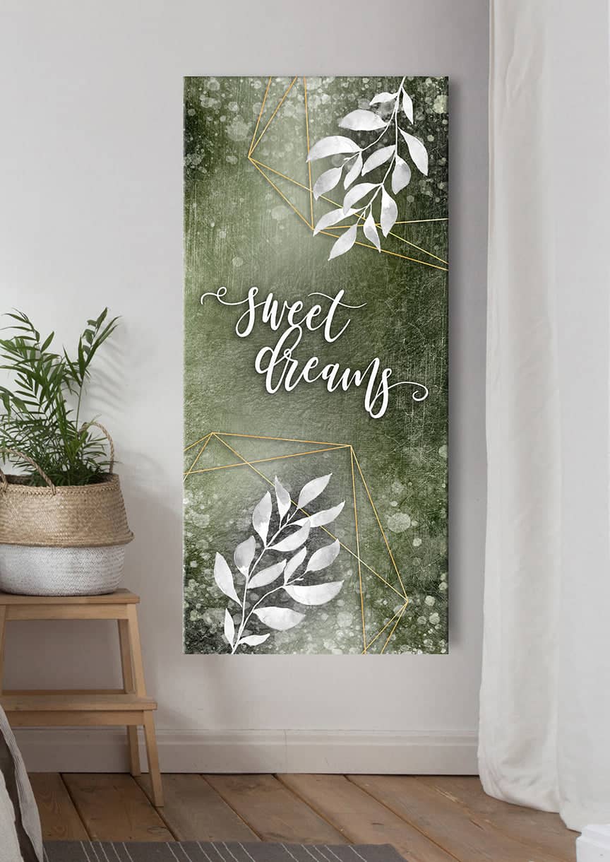 High - Quality Bedroom Wall Art: Sweet Dreams V7 with Wood Frame, Ready to Hang