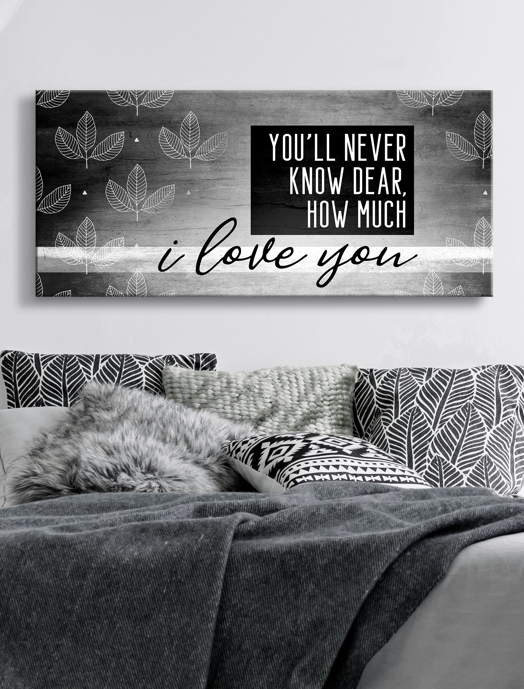 Limited Time Offer! High - Quality Couples Wall Art 'You'll Never Know Dear How Much I Love You' with Wood Frame, Ready to Hang