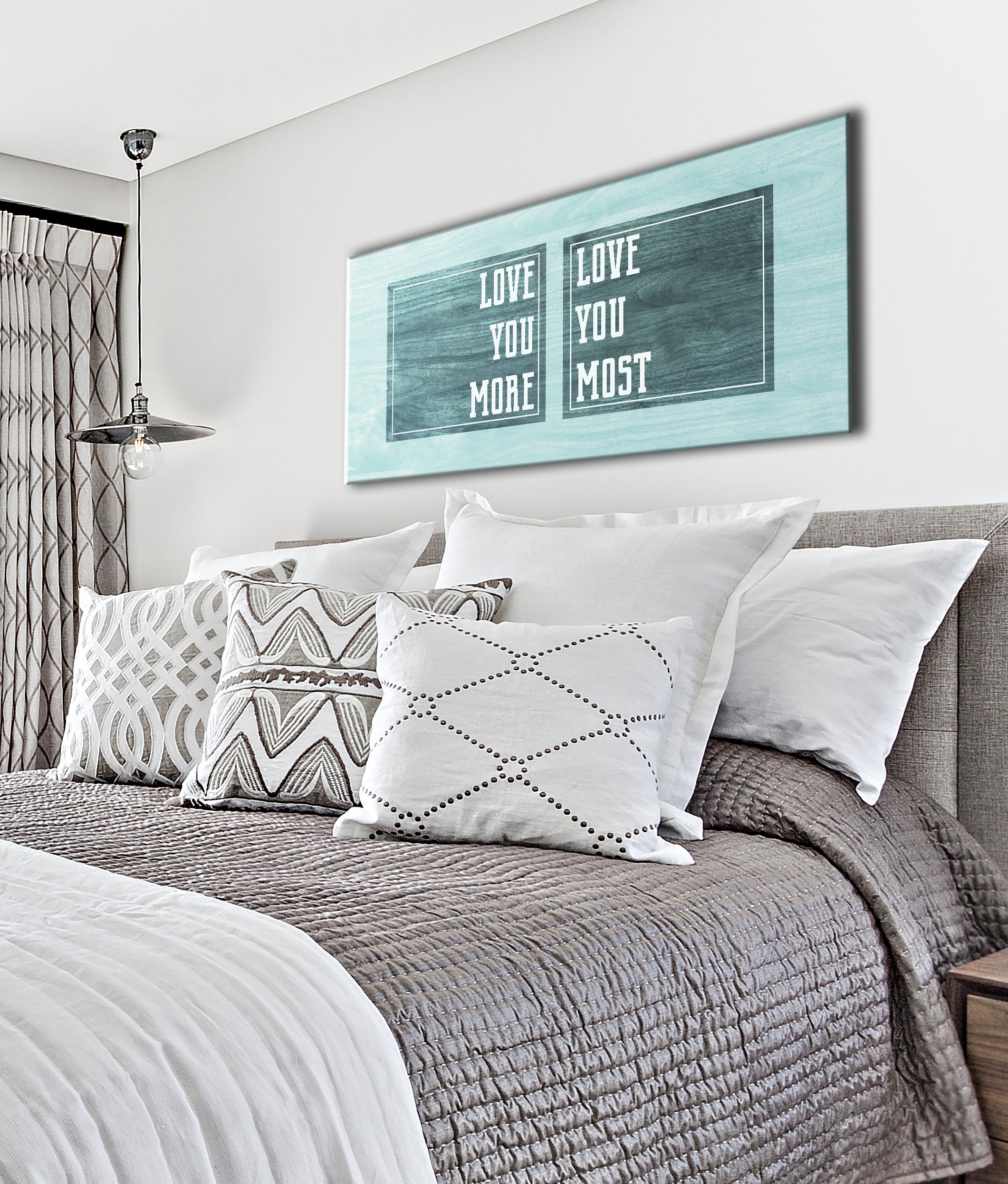 Hot! Couples Wall Art: Love You More V2 (Ready - To - Hang Wood Frame)