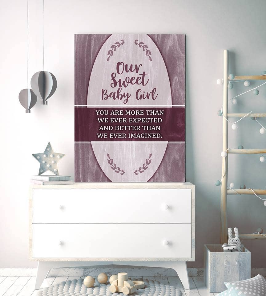Baby Room Wall Art: Our Sweet Baby - Wood Frame, Ready to Hang! Buy 2, Save 20%