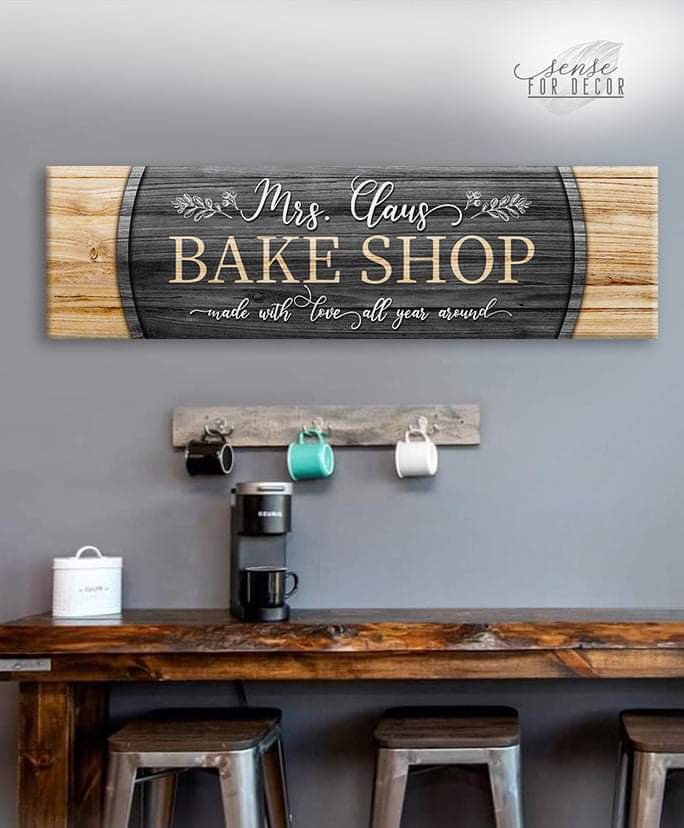 Hot Deal! Holiday Decor: Mrs Clause Bake Shop Wall Art (Wood Frame, Ready To Hang)