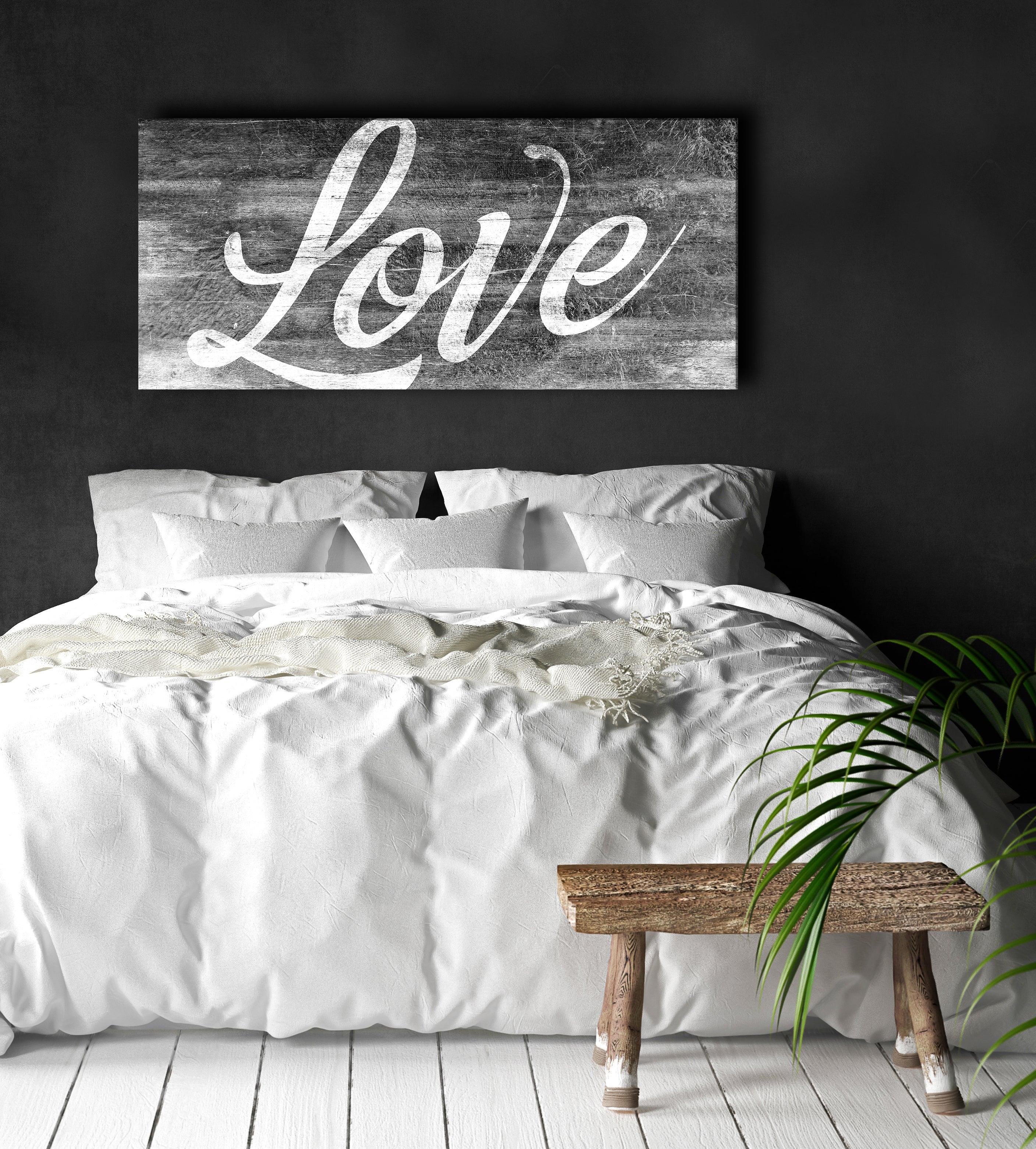 Exclusive Couples Wall Art: Love Word Design with Wood Frame, Ready to Hang - Buy 2 Get 20% Off!