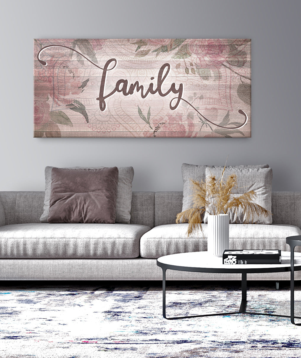 High - Quality Family Word Sign V8 with Wood Frame, Ready to Hang