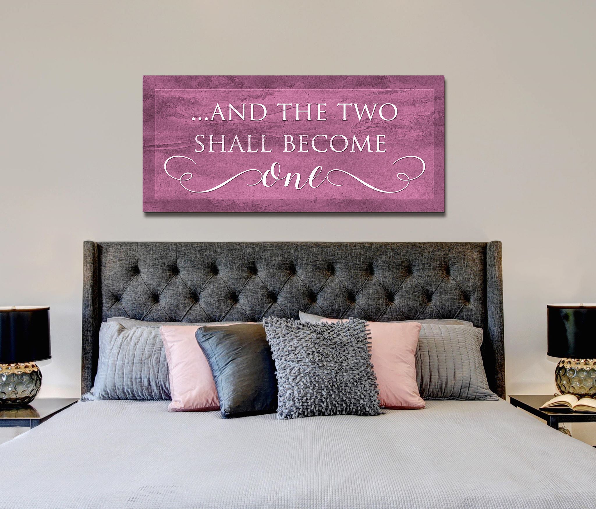 Exclusive Couples Wall Art - 'And The Two Shall Become One' with Wood Frame, Ready to Hang! Buy 2 Save 20%