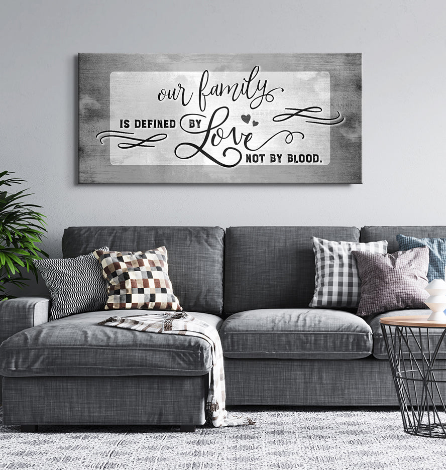 Hot Deal! Family Wall Art - 'Our Family is Defined by Love V2' with Wood Frame, Ready To Hang