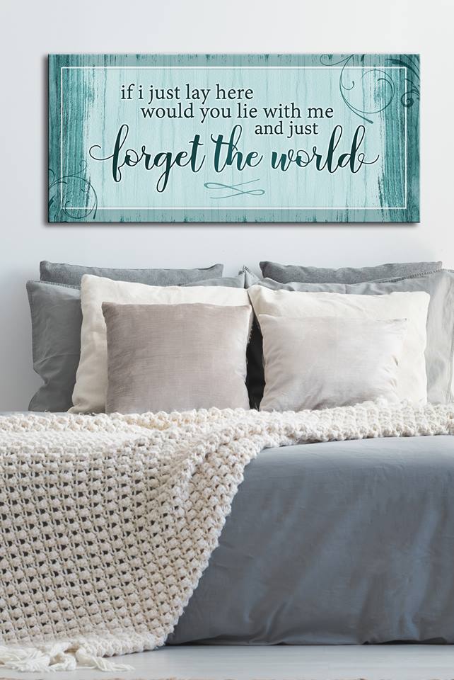 Hot! Couples Wall Art 'If I Just Lay Here' with Wood Frame, Ready to Hang