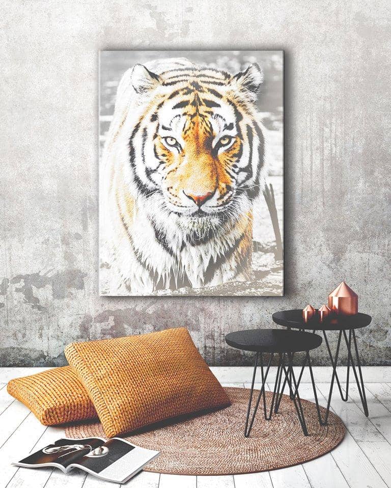 Exclusive Offer! High - Quality Tiger Animal Wall Art with Wood Frame, Ready to Hang