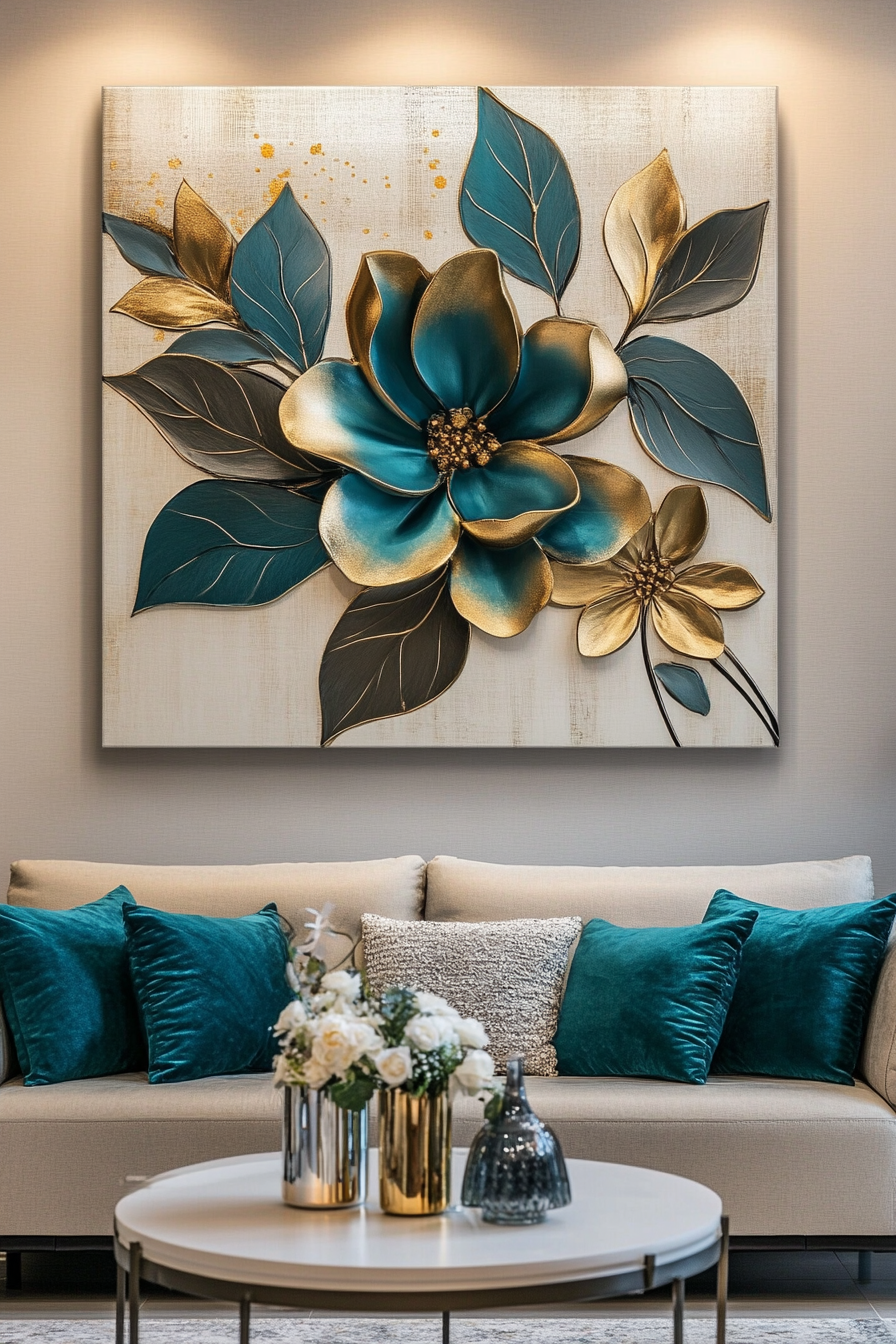 Exclusive Golden Blooms V2 Nature Wall Art - 20% Off on 2 Items!