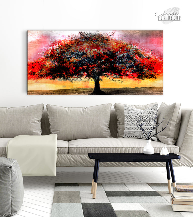 High - Quality Big Tree Nature Wall Art with Wood Frame, Ready to Hang