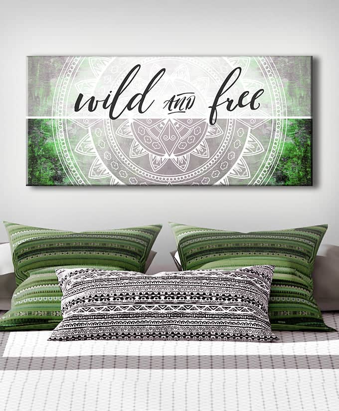 Hot Deal! High - quality Bedroom Wall Art - Wild & Free V4 with Wood Frame, Ready to Hang