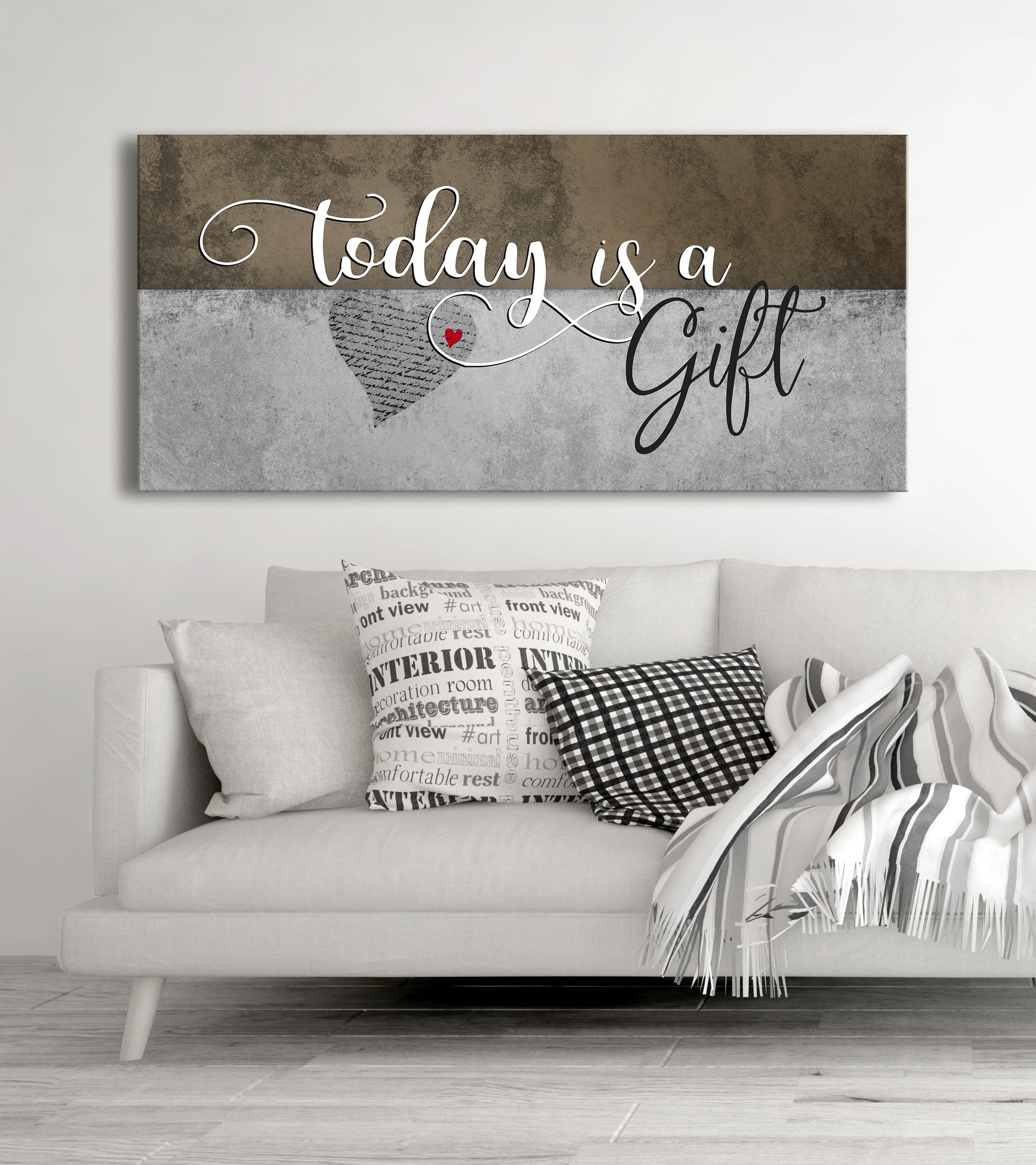 High - quality Ready - to - Hang 'Today Is A Gift V2' Home Wall Art with Wood Frame