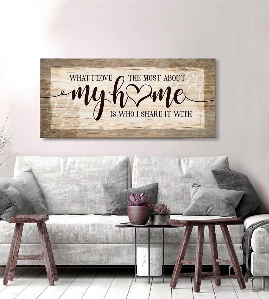 Exclusive! What I Love Most About My Home V4 Wall Art with Wood Frame, Ready to Hang