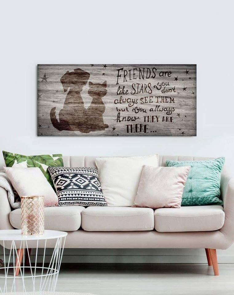 Hot Deal! Pet Wall Art - Friends Are Like Stars (Wood Frame, Ready To Hang)