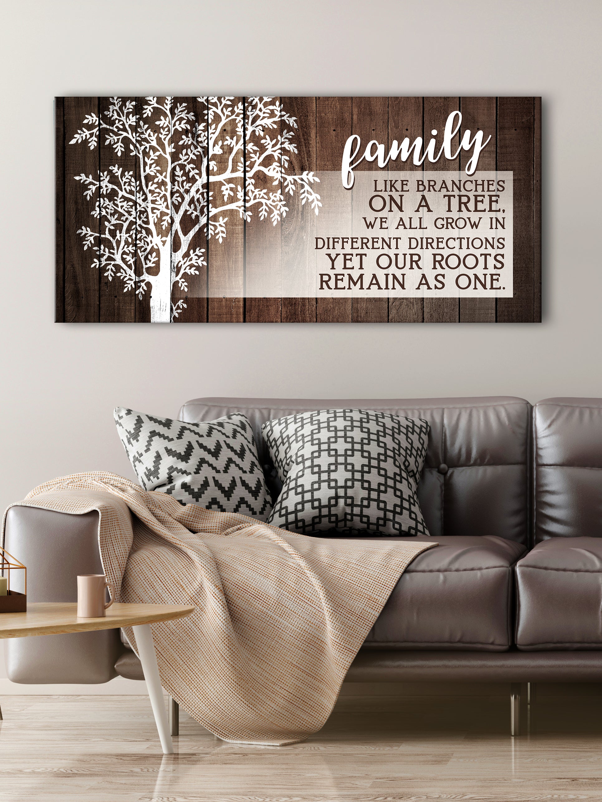 Ready-to-Hang Family Wall Art: Family Like Branches On A Tree Version 3 (Wood Frame)
