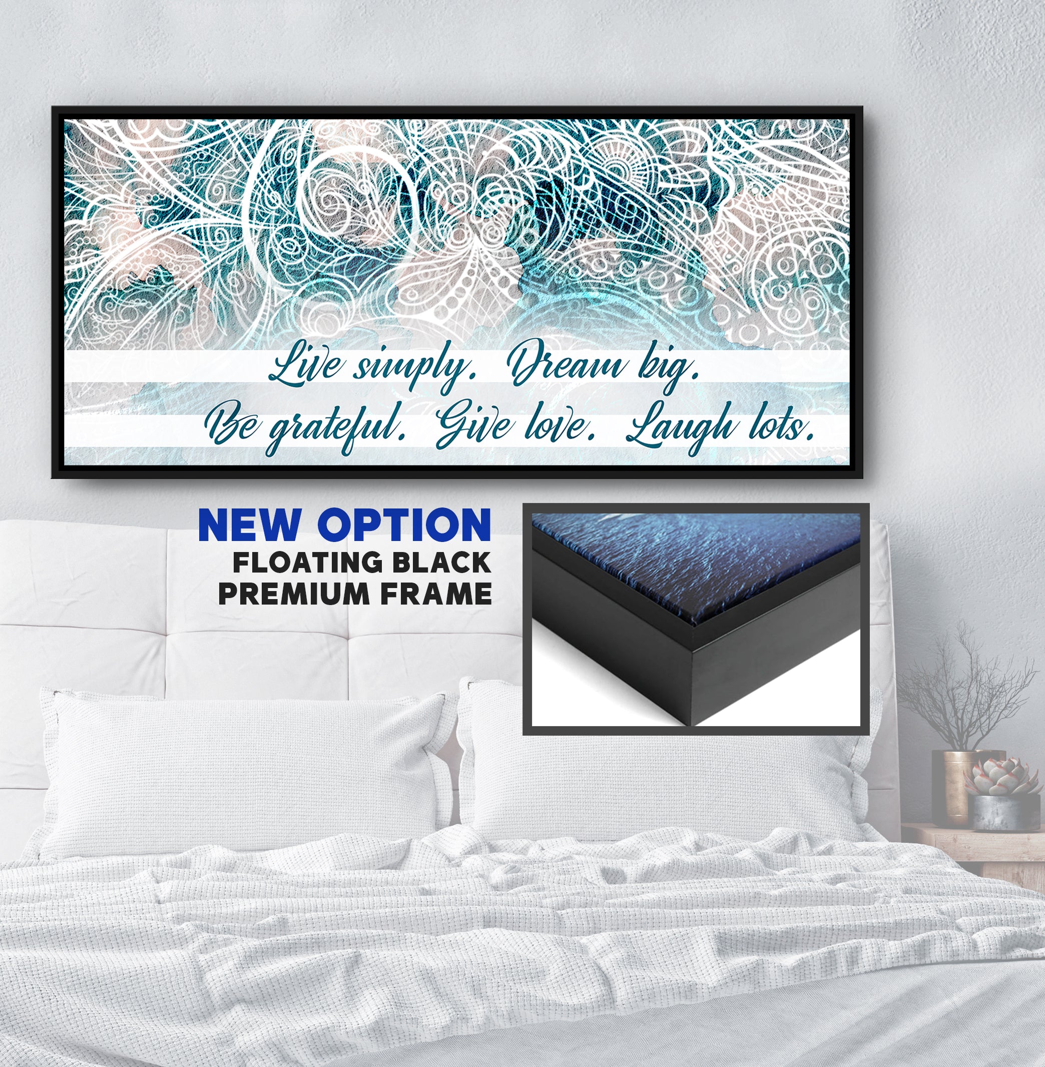 Exclusive Offer! Live Simply Dream Big Home Wall Art with Wood Frame, Ready To Hang