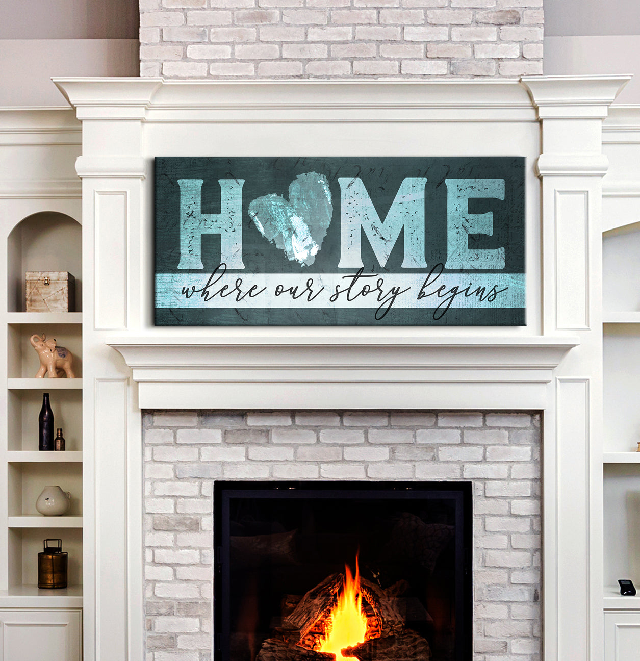 Ready-to-Hang Wood Frame Home Wall Art: Where Our Home Story Starts V2