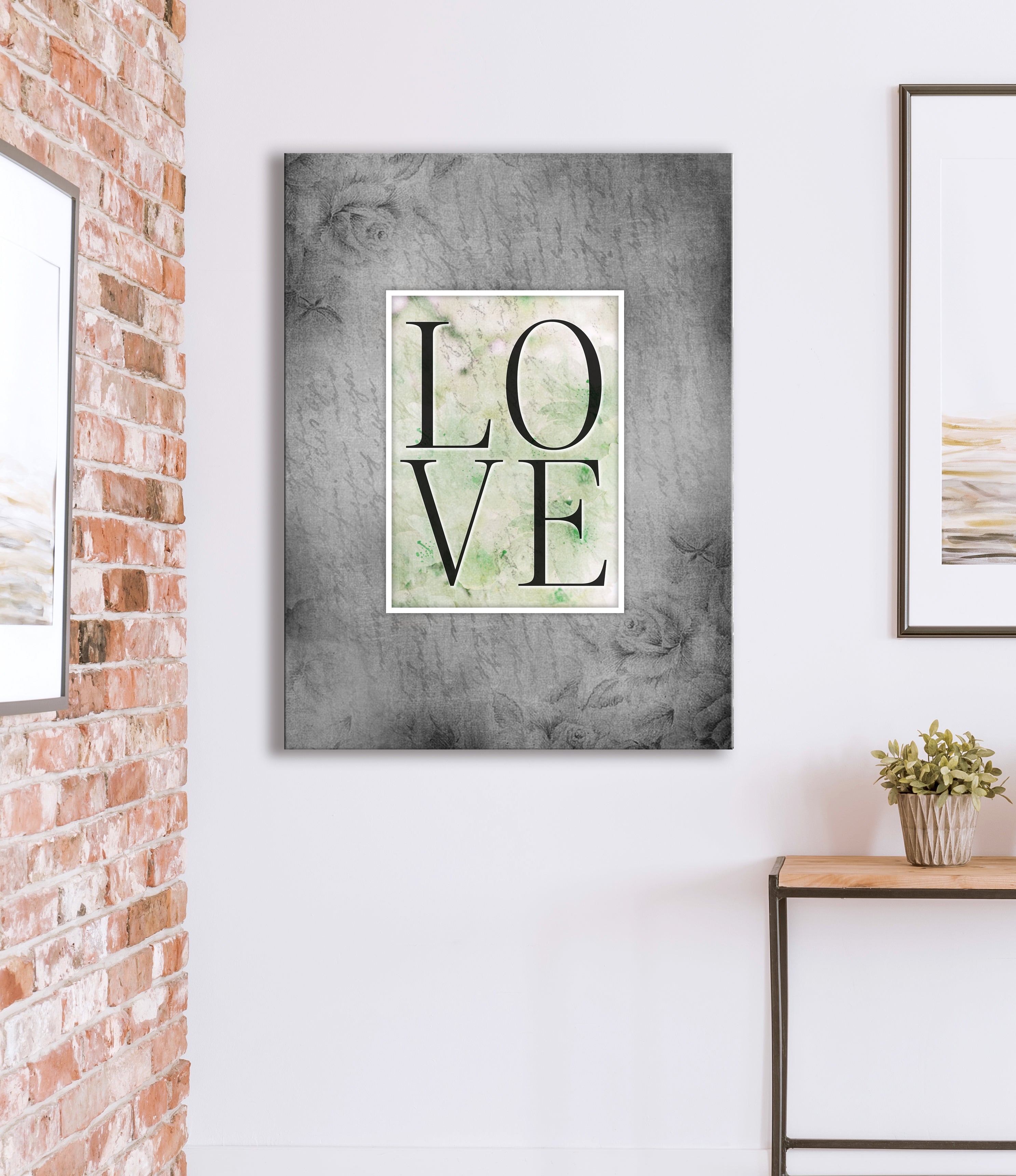 High - Quality Couples LOVE Letters Wall Art with Wood Frame, Ready to Hang