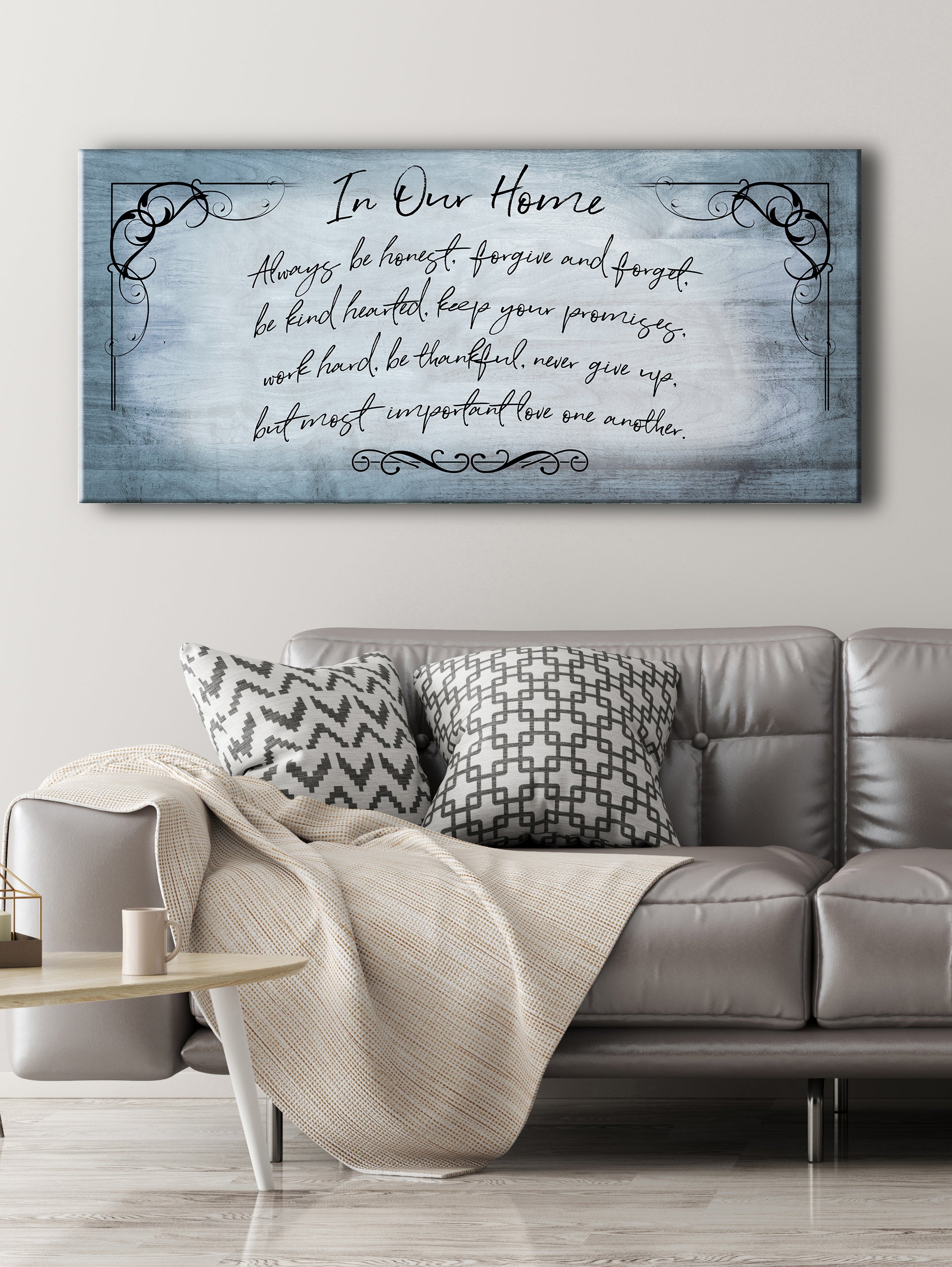 High - Quality Wood - Framed Wall Art: 'In Our Home Always Be Honest' Ready To Hang