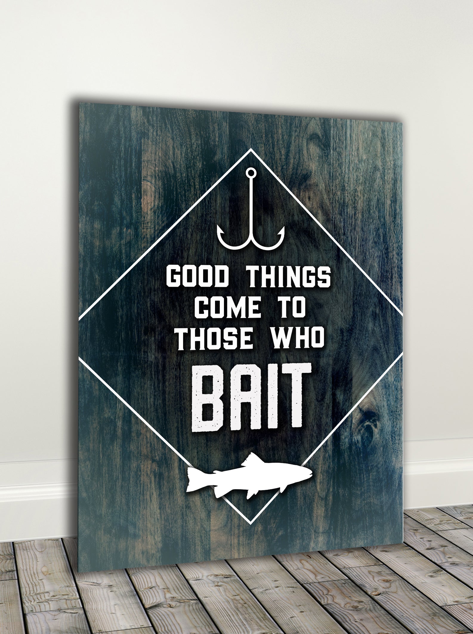 Fisherman Art: Ready-to-Hang Wood Frame, Great Deals!