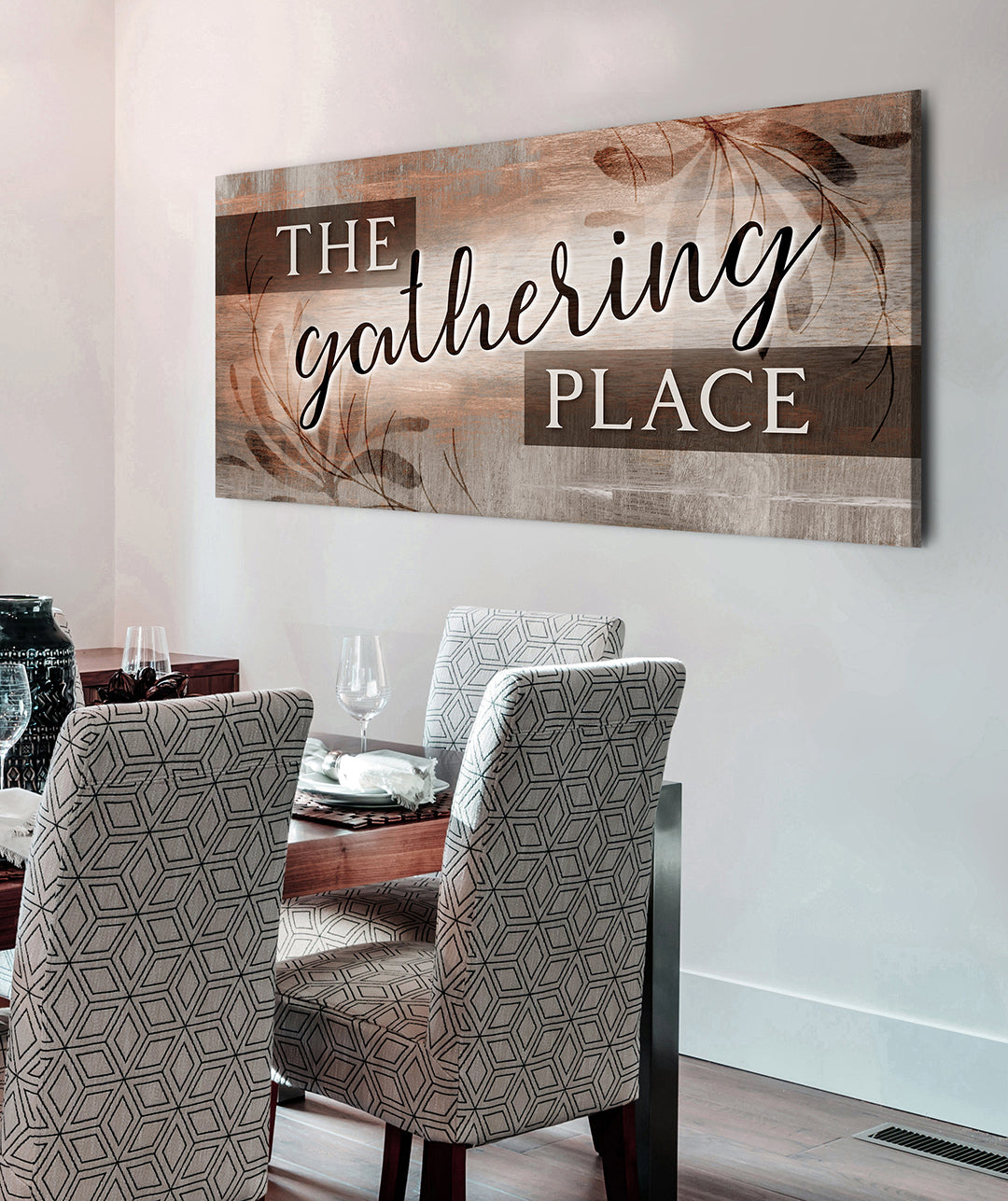 High - Quality Wood - Framed Home Wall Art: The Gathering Place V4 (Ready To Hang)