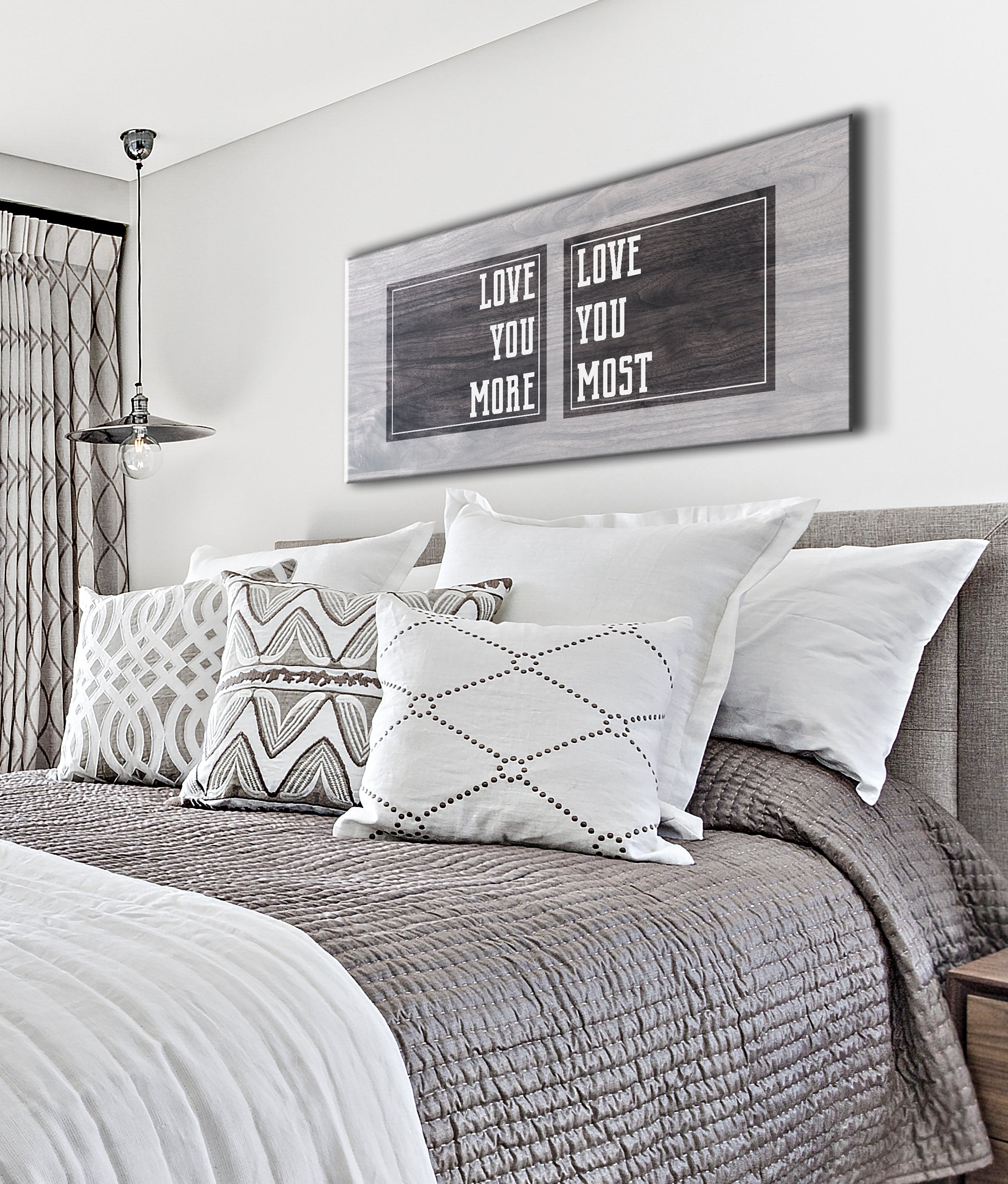 Hot! Couples Wall Art: Love You More V2 (Ready - To - Hang Wood Frame)