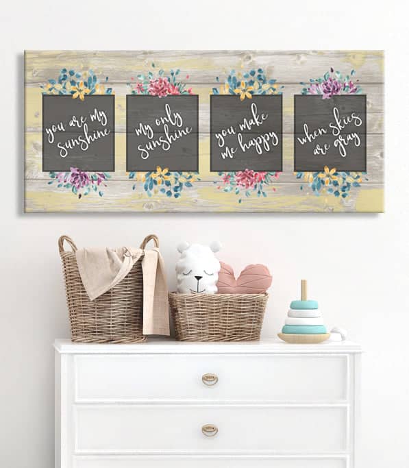 You Are My Sunshine Baby Room Wall Art - Wood Frame, Ready to Hang! Buy 2, Save 20%