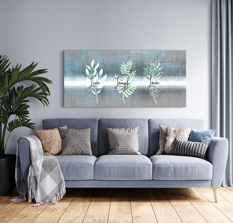 High - Quality Wood - Framed 'Live Laugh Love' Wall Art V3, Ready To Hang