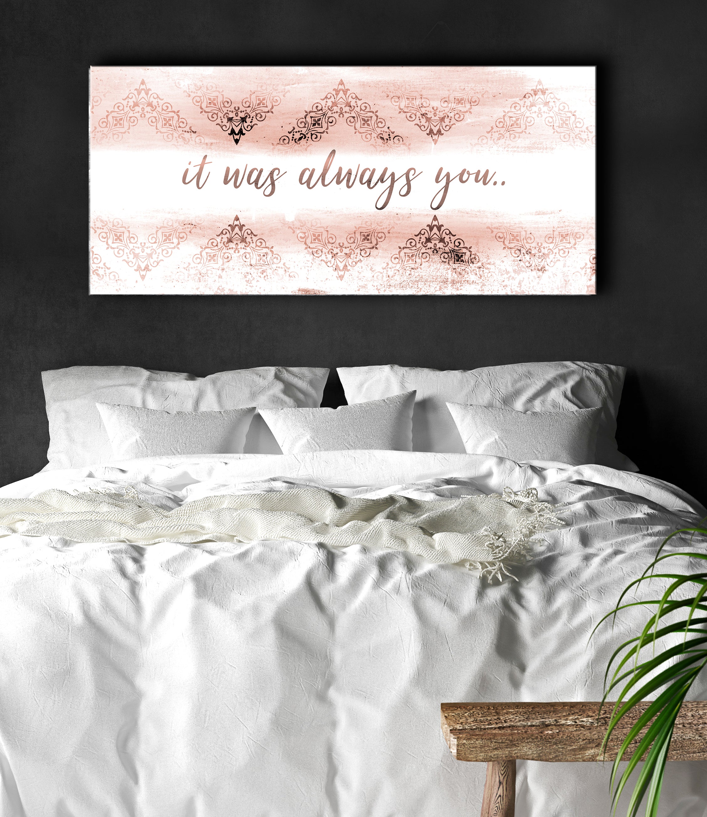 Hot Deal! Couples Wall Art 'It Was Always You' V9 with Wood Frame, Ready to Hang
