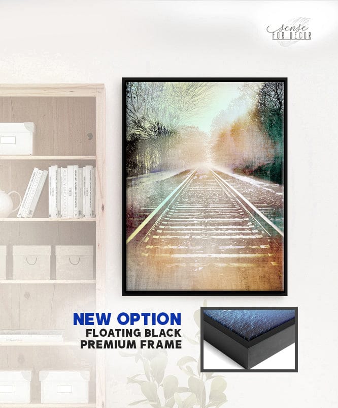 Exclusive Offer! Vintage Railroad Wall Art with Wood Frame, Ready to Hang for Your Home
