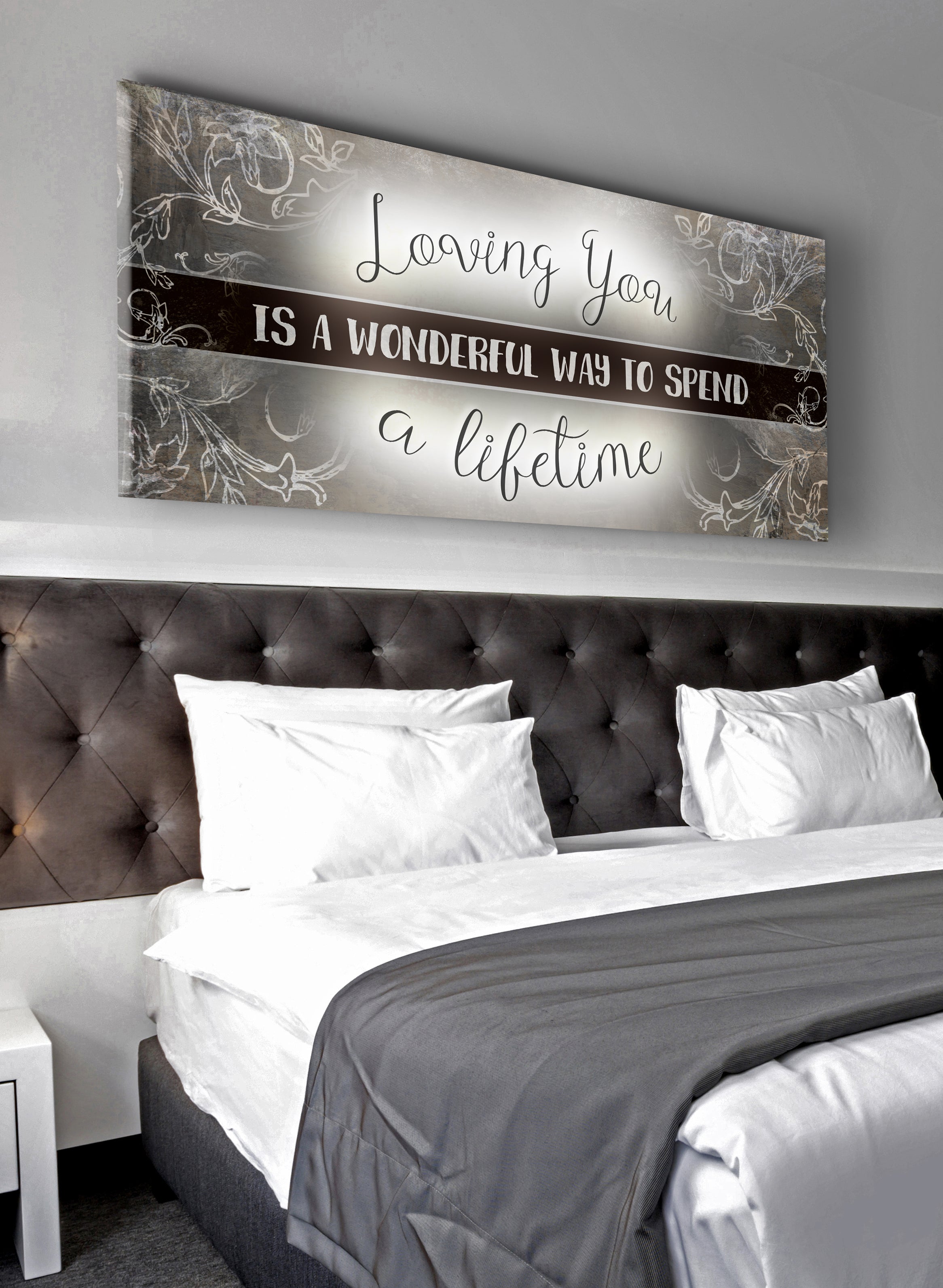 Exclusive Offer! Loving You Lifetime V8 Couples Wall Art with Wood Frame, Ready to Hang